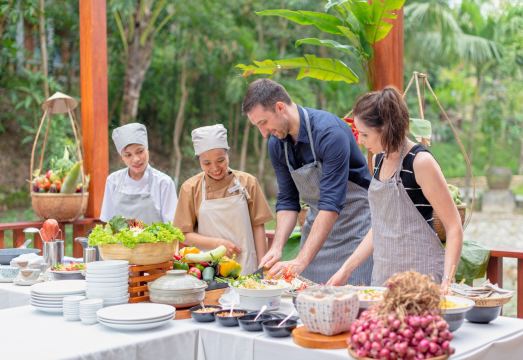 필그리마지 빌리지 리조트의 아름다운 야외 수영장 전경