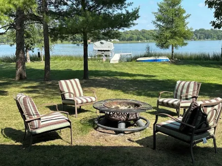 Lakefront home ice fishing snowmobile  trail access with beautiful sunrise view