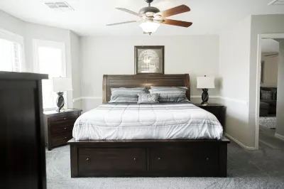 Welcome to this updated beautiful home.  Heated community pools. Sleeps 6 Hotels near Discovery District Park