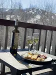 Gorgeous ski retreat apartment with fireplace and Mountain View.