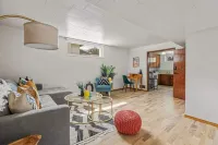 Vibrant basement suite, blending style and comfort for a delightful stay.