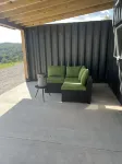 Unique Shipping Container Home with River View near Eureka Springs