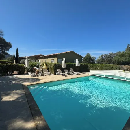 Villa with pool, between olive trees and sea - fantastic view!