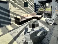 Luxury condo. 2 car garage, rooftop patio. Perfect for work or play!