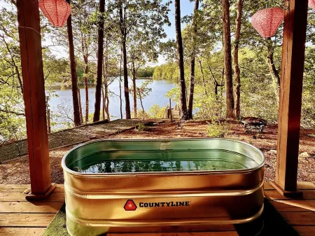 Midcentury Modern Lake House, gorgeous views, deck, 4-bedrooms in Lusby/Solomons Отели в г. Чесапик Ранч Эстейтс-Драм Пойнт