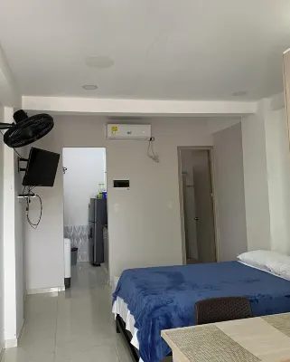 10 minutes walking to the beach! Couple sized apartment with a living room.