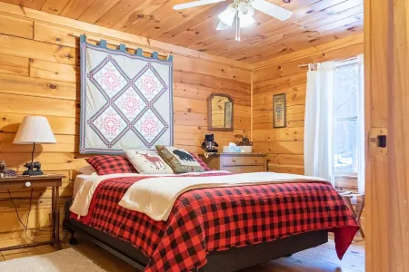 Secluded, Furnished, Log Home, Close To Many Adirondack Attractions.