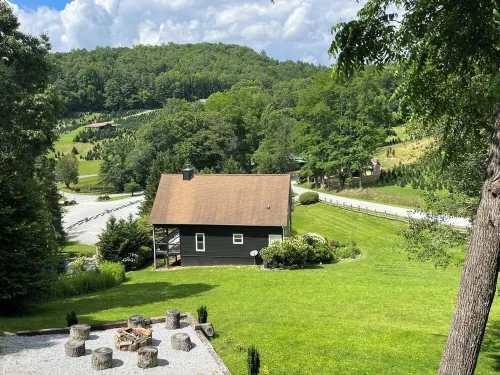 2 Views!  Front view of Lake Glenville & back view of Christmas Tree farm!