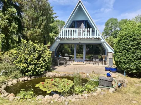 Finnhütte mit Pool in Malchow- Mecklenburgische Seenplatte Отели в г. Мальхов