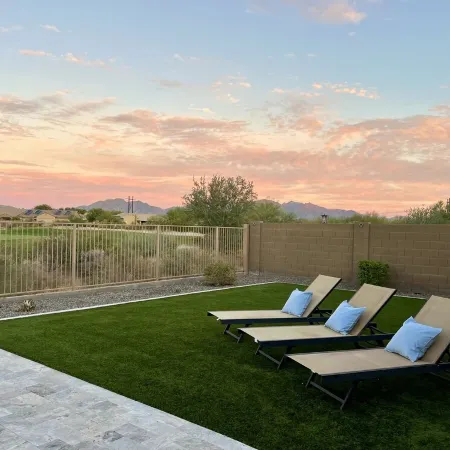 4 bed 3.5 bath modern ranch home with private pool/spa and golf course view