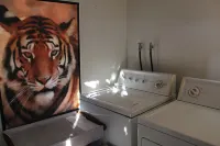 Cozy 80s Safari Style RV in Tranquil Bombay Beach with AC