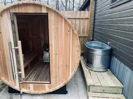 Tiny Timber, Tiny Cabin with a Scandinavian Flair! Sauna & Plunge Tub!
