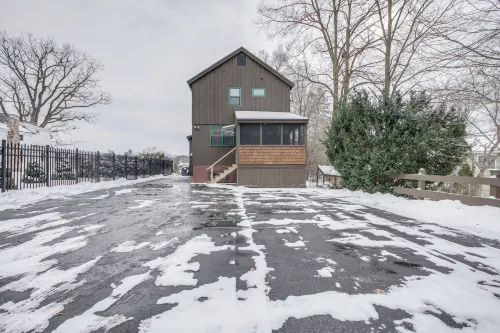 Porch and Views Queensbury Three Family Lakehouse - 3-Star