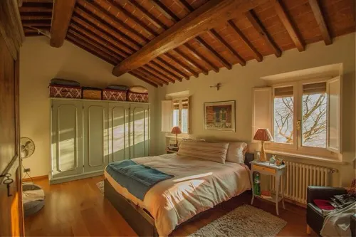 A Terrace Overlooking the Sea and the Hills of Versilia - Villaer