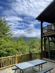 Stunning  Mountain Views From Cabin With Hot Tub & Covered Porch!