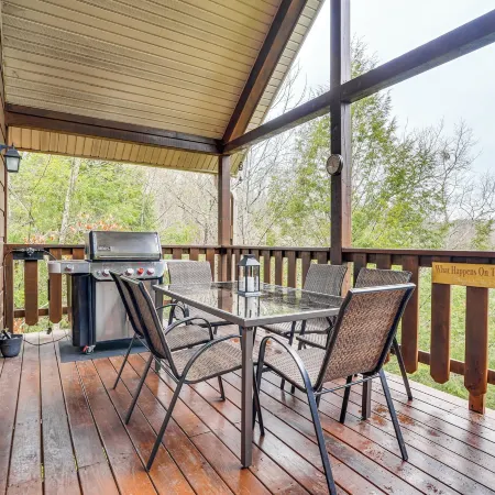 2-Tier Deck & Hot Tub: Quiet Sevierville Cabin