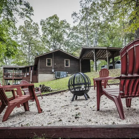 Rustic Lakefront Cabin near Smokies w/ Hot Tub, Firepit, Pool Table + Views!