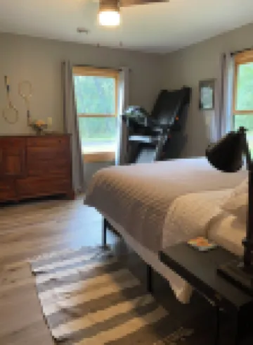 Cozy 2 bedroom cabin with fireplace steps to sand bottom swimming and lake views Hotels in Burnett County