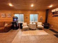 Cozy Cabin Themed Basement
