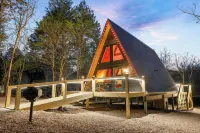 NEW! 2-bedroom A-frame Cabin with Sauna, Hot Tub, & Creekfront