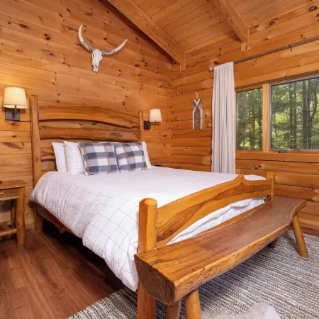 Modern Treetop Log Cabin in the Heart of Schroon Lake