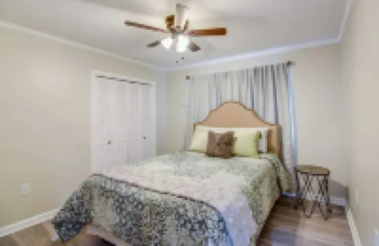 It’s a beautiful renovated house with modern furniture and lovely decor.