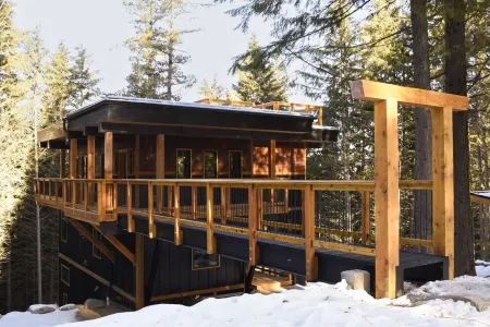 House with bridge, walk around deck, rooftop patio, 24' glass door & much more!!