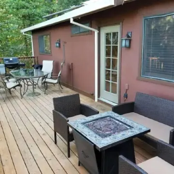 Cedar Pines Cabin w/ Fire Pit & Large Deck - BIG Trees - A Quaint Rustic Charmer
