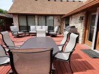 Stone House with patio, hot tub-less than 50 yards to the water.