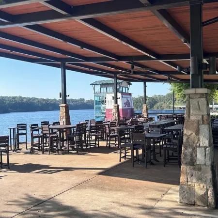 Modern Lake Home with Private Boat Dock with two story Party Deck in Gainesville