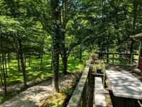 Our creekside cabin is nestled deep in the country on a secluded lane.