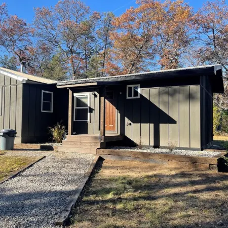 Minutes to town or very peaceful woods retreat! Close to trails and golf.