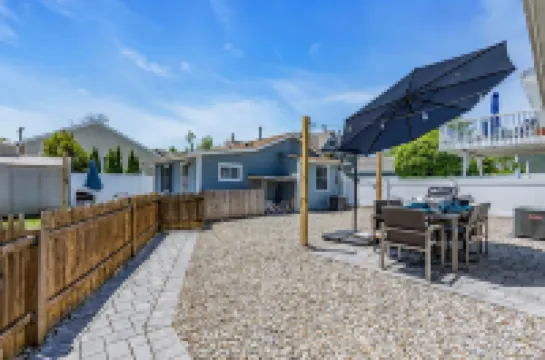 Grill and Full Paver Patio - Cozy Modern Beach Haven