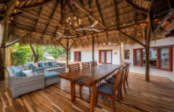 Spacious 3-Bedroom Villa. with a pool, rancho- STEPS away from Langosta Beach.