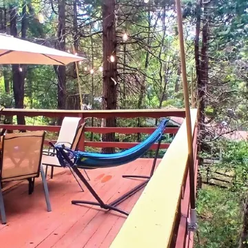 1940s Storybook Knotty Pine Cabin in Crestline, Absolute Privacy