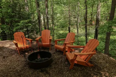 Serene Outdoor Seating and Modern Amenities - Luxurious Enchanting Cabin Hotels near Little Sebago Lake