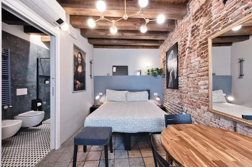 Historic housing in pedestrian square - Borgo Portello