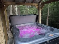 Hillside Hideaway! NEW hot tub! Family sized loft cabin, RRG, Pets welcome.