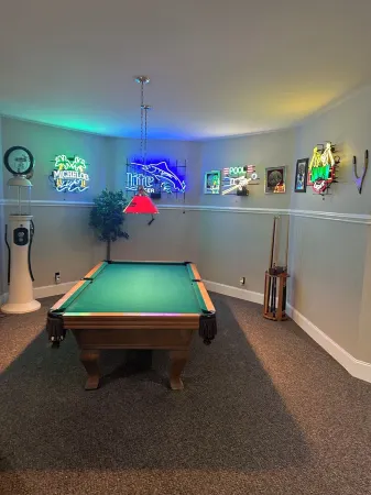 Mountain View’s, dual water fall Koi pond and private theater.