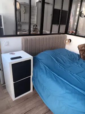 Air-conditioned apartment 4 pers beach, port and shops at the foot of the residence