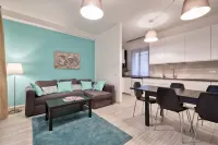 Large apartment between beach and city- With parking and private beach.
