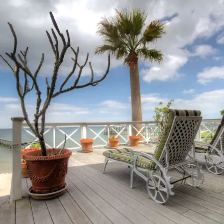 La Petit Maison, is a waterfront two-story cottage near Kemah,TX