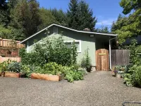 A waterfall, bountiful gardens and the sound of birds, fenced and pet friendly!