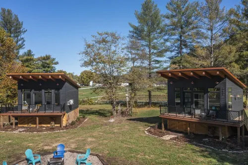 Two Bourbon Barrel Cabins
