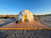 Southern Boho inspired Geodesic Dome nestled up next to Big Bend National Park.