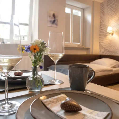 Modern 1-room apartment near the train station, newly renovated, top furnishings