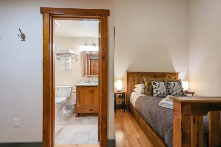 Cozy hotel-style interior queen room