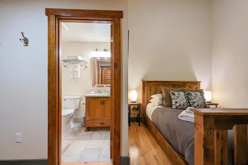 Cozy hotel-style interior queen room