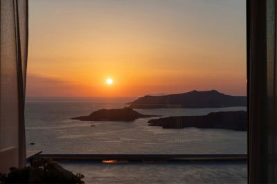 ホテルからの眺望 ヴェデマ，ラグジュアリーコレクションリゾート，サントリーニの写真