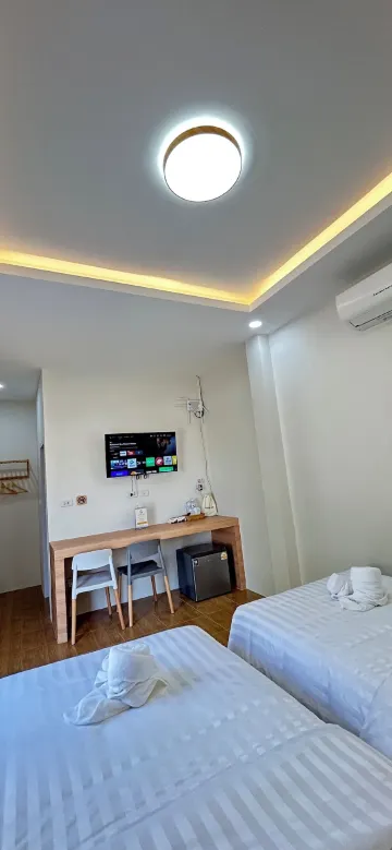 ห้องดีลักซ์ทวินพร้อมระเบียง ห้ามสูบบุหรี่